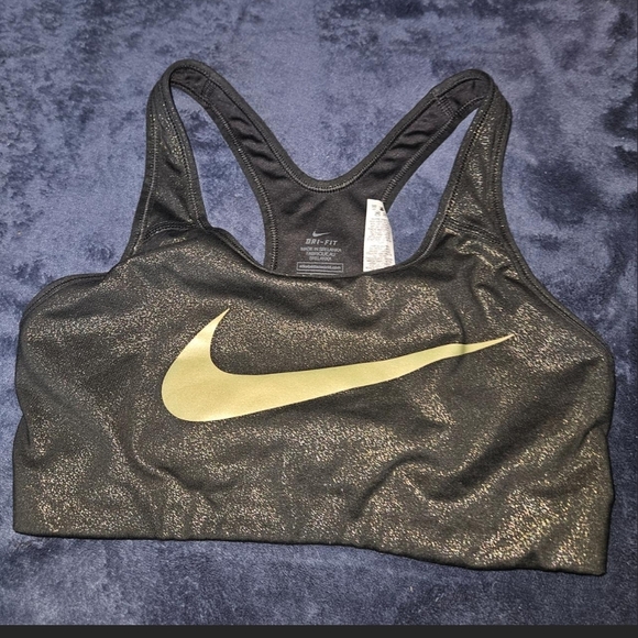 Nike Other - Nike Women's Black and Gold Sports Bra Small